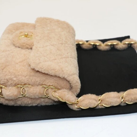 Chanel Small CC Flap Bag Light Pink Shearling Brushed Gold Hardware - Picture 12 of 16